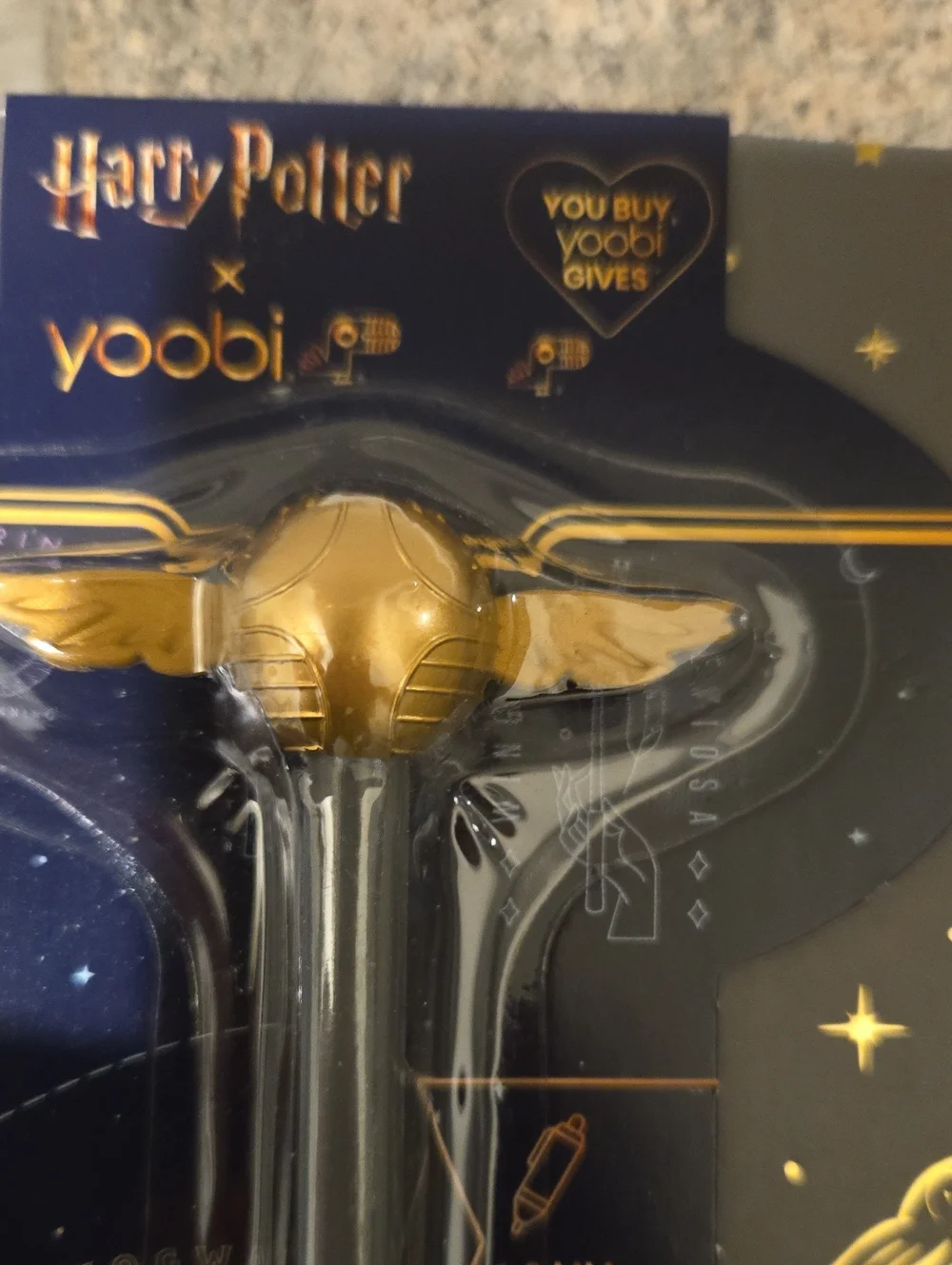 Harry Potter Golden Snitch Pen - Gold and Gray Notebook New